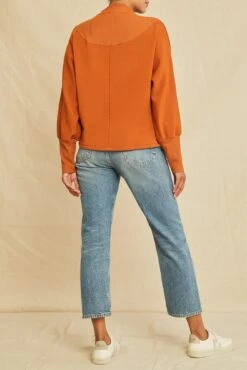 Nadav Luxe Fleece Sweatshirt - Umber -AGOLDE Style 9494 Nadav Umber 1824 web 732c95db 4e4e 48aa b9c4 795eab3906b7