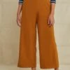 Patsy Silk Noil Pant - Golden Tan