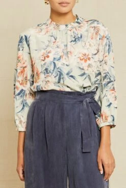 Endora Washable Silk Blouse - Paulette Floral
