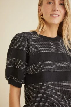Liza Sweater Tee - ReAmour -AGOLDE Style 9666 Liza Black Texture Stripe 2241 web c5cba3de 47d1 43e6 8947 debce5964832
