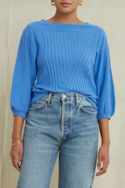 Imelda Organic Cotton Sweater - Sky