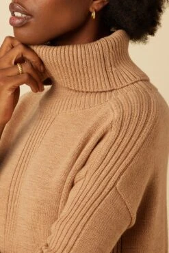 Adlenia Wool Sweater - Tan -AGOLDE Style 9888 Adlenia Tan 4