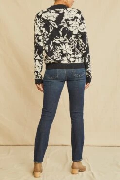 Almira Organic Cotton Sweater - Black Floral - ReAmour -AGOLDE Style 9895 Almira Black Ivory Jacquard 3646 web cf91260a 4465 42a5 8398 a4b86e9743b9
