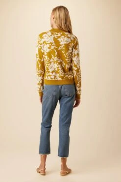 Almira Organic Cotton Sweater - Chartreuse Ivory -AGOLDE Style 9895 Almira Chartreuse Floral 3