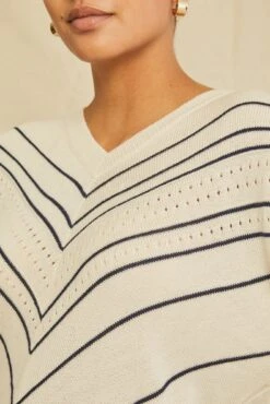 Minerva Wool Sweater - Ivory And Navy -AGOLDE Style 9912 Minerva Ivory. Navy 2380 web 984f23f8 f145 49d9 85b5 a0597d271618