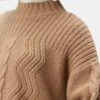 Cameryn Cable Knit Wool Sweater - Camel