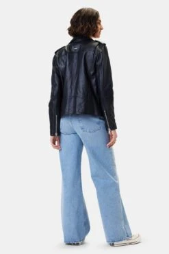 Deadwood River Leather Jacket - Black -AGOLDE Style DEADWOOD River Leather Jacket Black 3 56f5b429 284d 4589 9cd9 c7b8725250f9