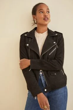 Deadwood River Suede Jacket - Black -AGOLDE Style DEADWOOD River Suede Jacket Black 1673 web