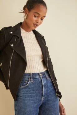 Deadwood River Suede Jacket - Black -AGOLDE Style DEADWOOD River Suede Jacket Black 1682 web