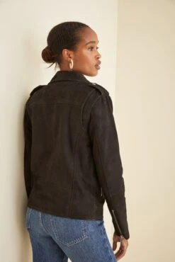 Deadwood River Suede Jacket - Black -AGOLDE Style DEADWOOD River Suede Jacket Black 1734 web
