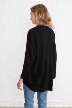 Alix 3/4 Sleeve Wool Cardigan - ReAmour -AGOLDE Style alix black 1621 web