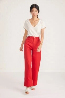 Kowtow Stage Pant -AGOLDE Style stage pant red 006 web