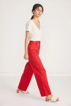Kowtow Stage Pant -AGOLDE Style stage pant red 028 LEAD web